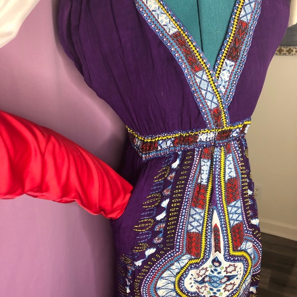 Purple Linen Summer Dress - Picture 4 of 7